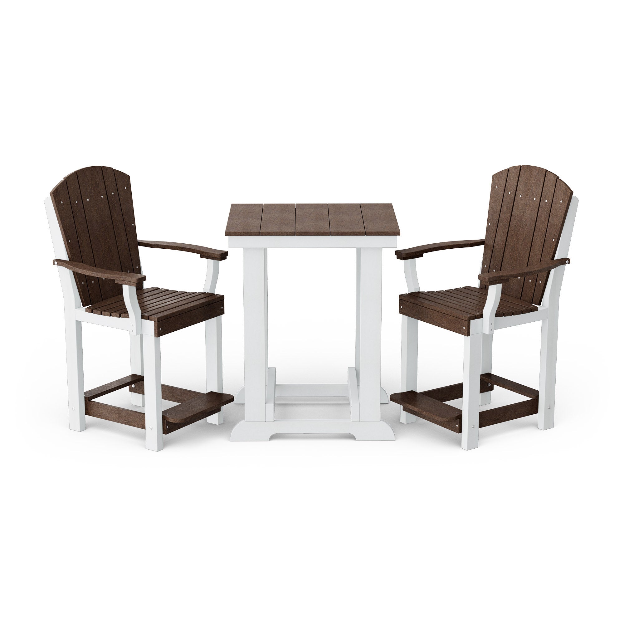 Heritage 3-Piece Patio Counter Height Bar Set - Outdoor Bistro Table & Stools for Backyard, Deck, Garden, Poolside Dining & Entertaining