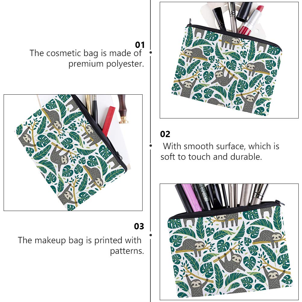 EXCLUZO Fashion Makeup Bag - Waterproof Toiletry Pouch & Travel Cosmetic Organizer with Cute Sloth Print - Perfect for Travel, Gym, and Daily Essentials Storage
