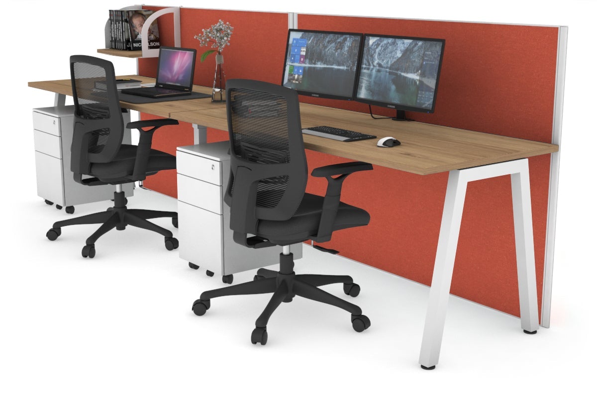 Horizon Quadro 2 Person Standing Desk | 1800L x 700W Adjustable Office Workstation | Perfect for Shared Workspaces & Collaborative Environments
