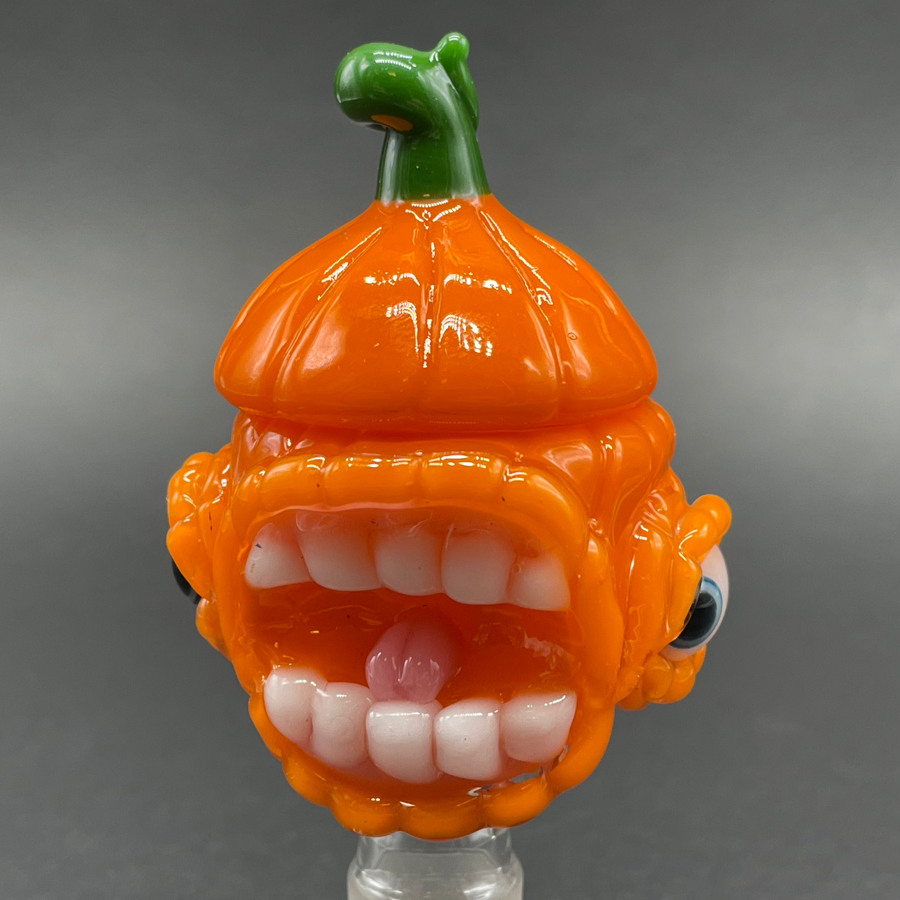14mm Pumpkin Glass Slide with Cap - Perfect for Smoking Accessories & Dab Rigs - Ideal for Concentrates, Herbs & Essential Oils
