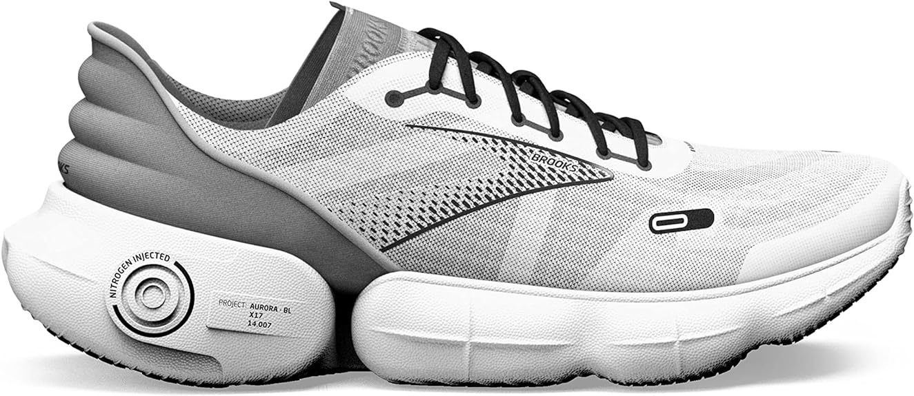 Brooks Aurora Men's Running Shoes - White/Alloy/Black - Size 7 D Medium - Lightweight Cushioned Sneakers for Jogging, Gym Workouts & Daily Walking