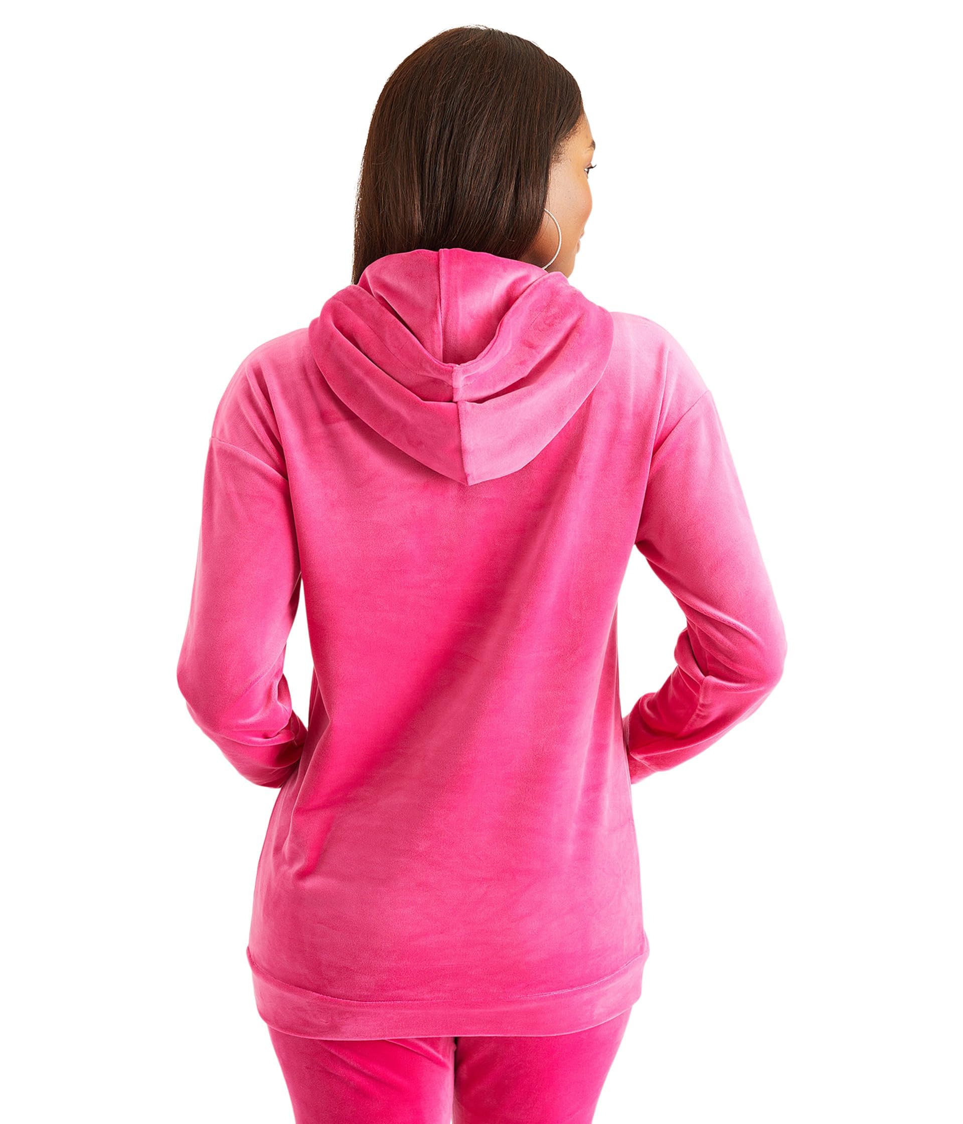 Juicy Couture Ombre Long Drop Shoulder Hoodie with Bling - Trendy Women's Fashion Sweatshirt for Casual Wear, Gym & Street Style
