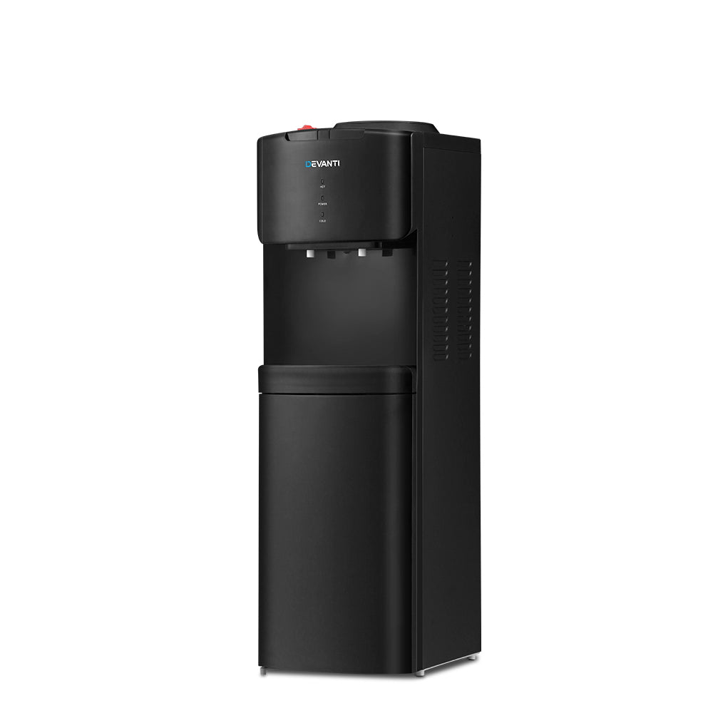 Devanti Black Water Cooler Dispenser Stand - Countertop or Floor Standing Water Dispenser for Home & Office Use