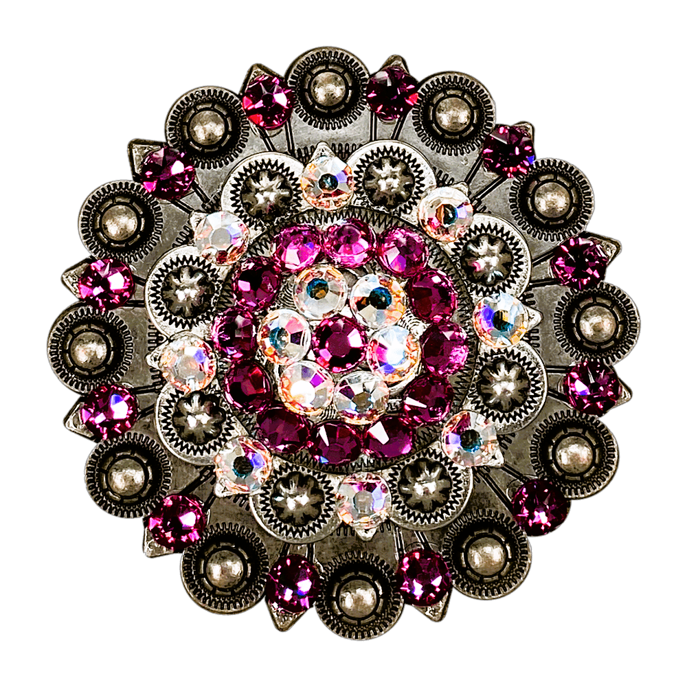 Fuchsia & AB Antique Silver Berry Jacket with European Crystals - Elegant Vintage Style Coat for Women's Formal Occasions and Evening Events