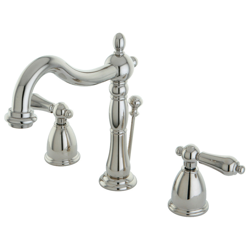 Kingston Brass KB1972AL Heritage Widespread Bathroom Faucet with Brass Pop Up Drain - Vintage Style 8-Inch Centerset Bath Sink Faucet - Perfect for Traditional & Classic Bathroom Decor