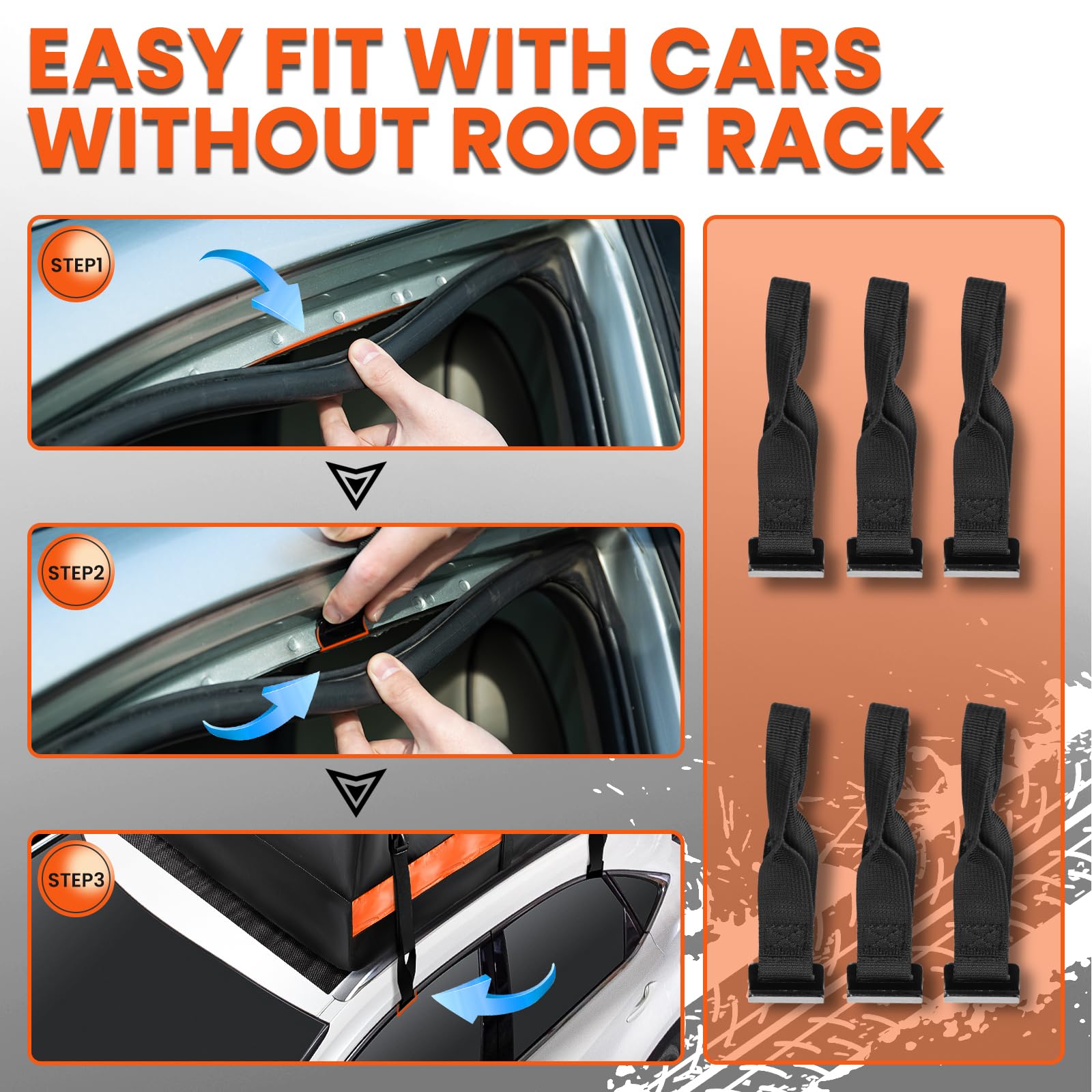 21 Cu Ft Waterproof Car Rooftop Cargo Carrier Bag with Metal Rings & Adjustable Straps - Fits All Vehicles With/Without Roof Rack | Durable Roof Top Luggage Bag with Smooth Zipper, Non-Slip Mat & 6 Door Hooks | Perfect for Road Trips, Camping & Outdoor Adventures