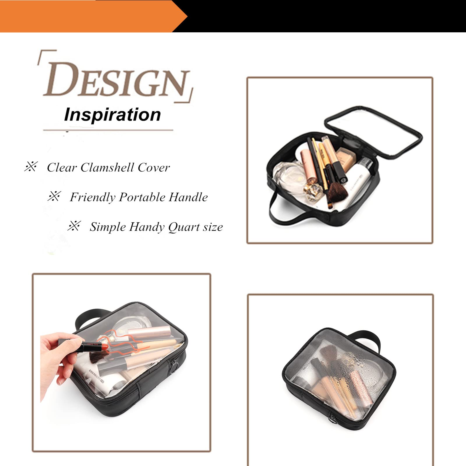TSA Approved Clear Travel Toiletry Bags - 2 Pack Waterproof Plastic Cosmetic Pouch for Carry-on Liquids | Perfect for Air Travel, Vacation & Gym Essentials Organization
