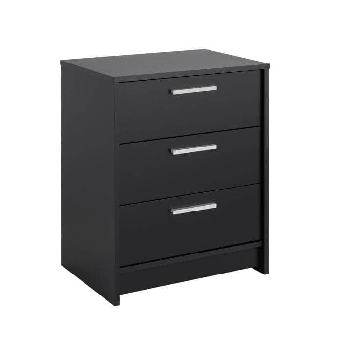 Black 3-Drawer Nightstand - Modern Bedside Table with Storage for Bedroom, Living Room & Office | Studio Essentials Collection