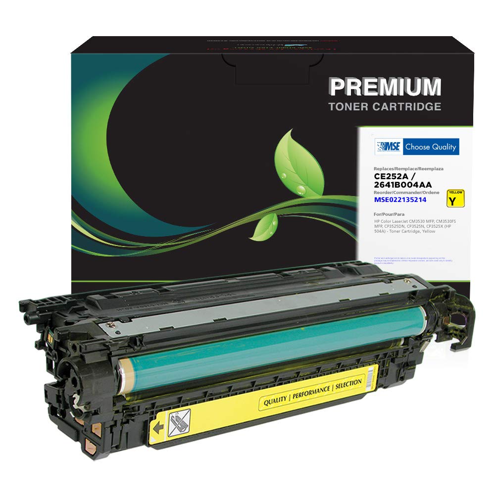 MSE Remanufactured Yellow Toner Cartridge Replacement for HP CE252A/504A | High Yield Printing | Compatible with HP Color LaserJet Pro M252/MFP M277 Series | Ideal for Home & Office Printing
