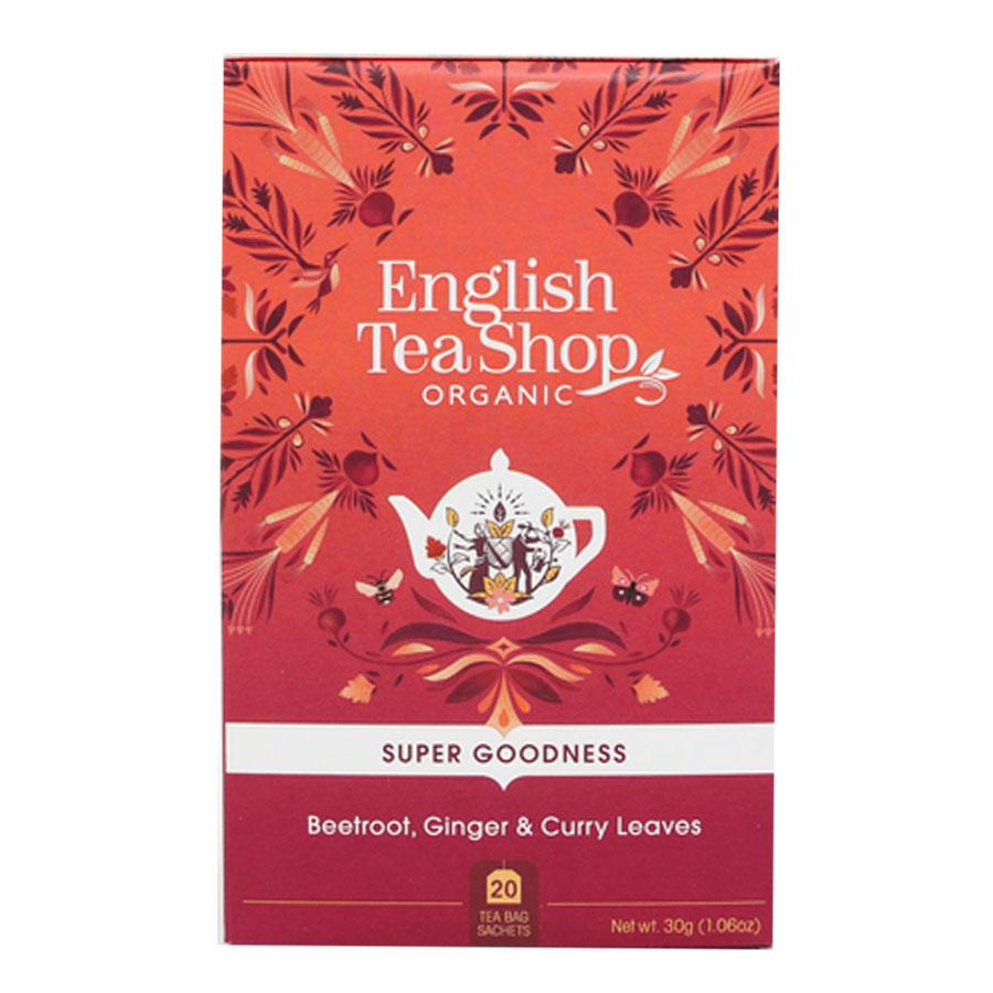 Organic Beetroot Ginger & Curry Leaves Tea Bags - 20 Count | English Tea Shop | Herbal Wellness Tea for Digestion & Immunity | Perfect for Relaxation & After-Meal Sipping