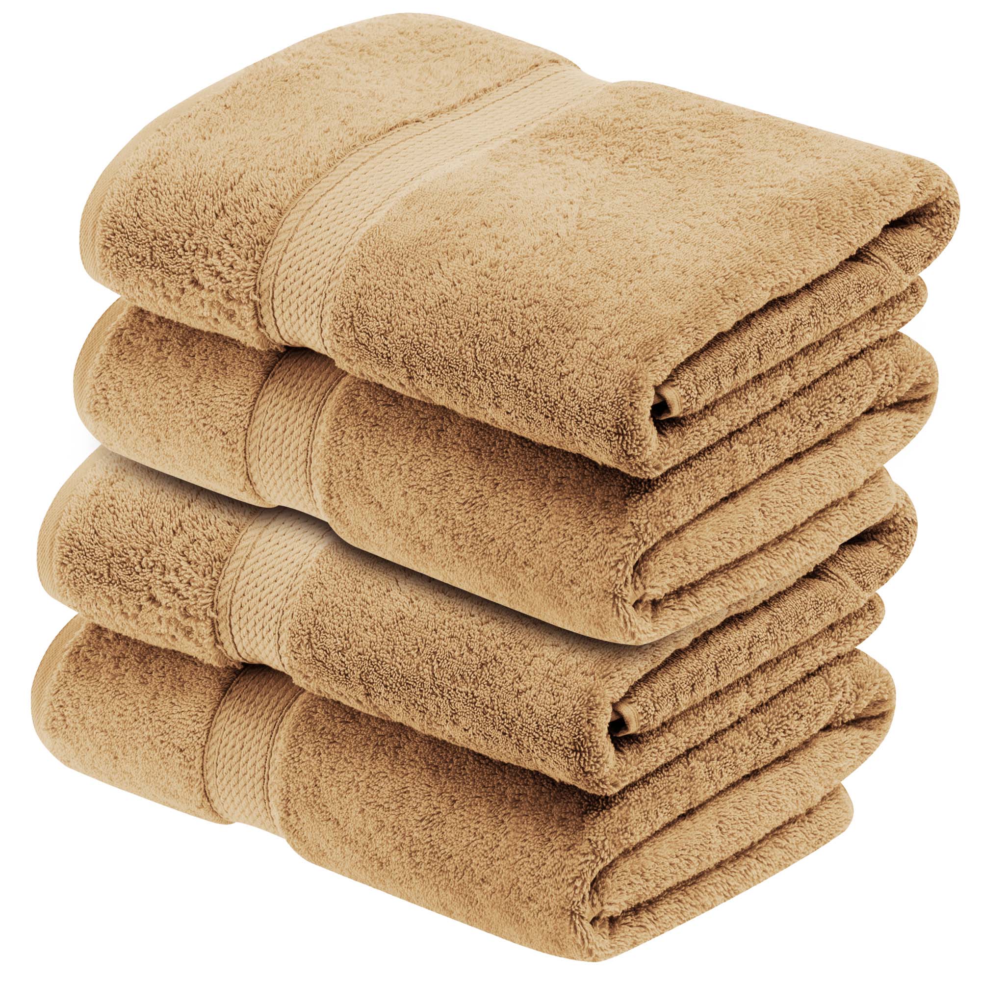 Premium 4-Piece Egyptian Cotton Bath Towel Set - Ultra Soft, Heavyweight & Plush Pile for Spa-Like Luxury at Home | Perfect for Bath, Beach & Guest Use