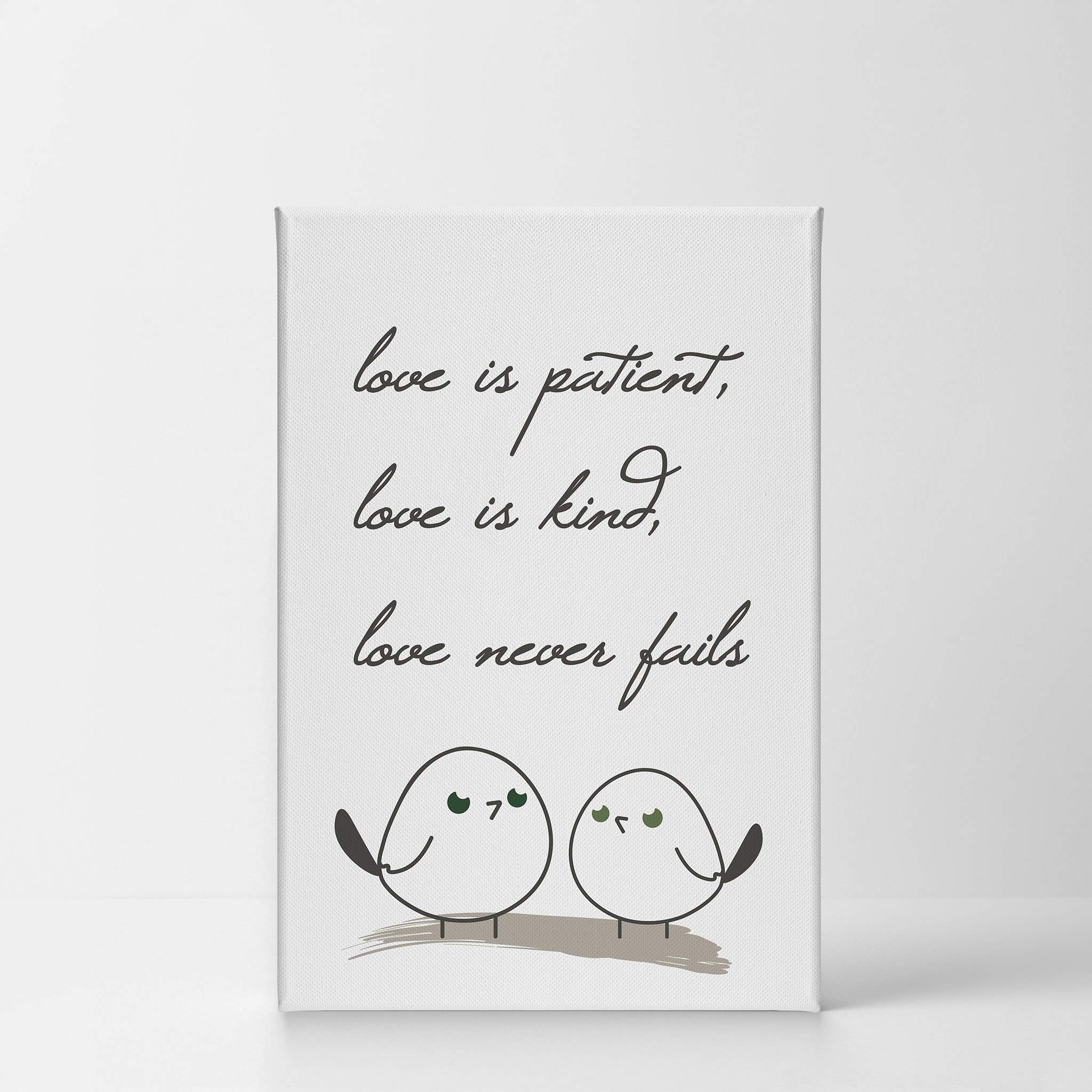 Inspirational 'Love is Patient Love is Kind' Scripture Wall Art Canvas Print - 40x30 Ready to Hang Home Decor for Living Room, Bedroom & Office - Made in USA