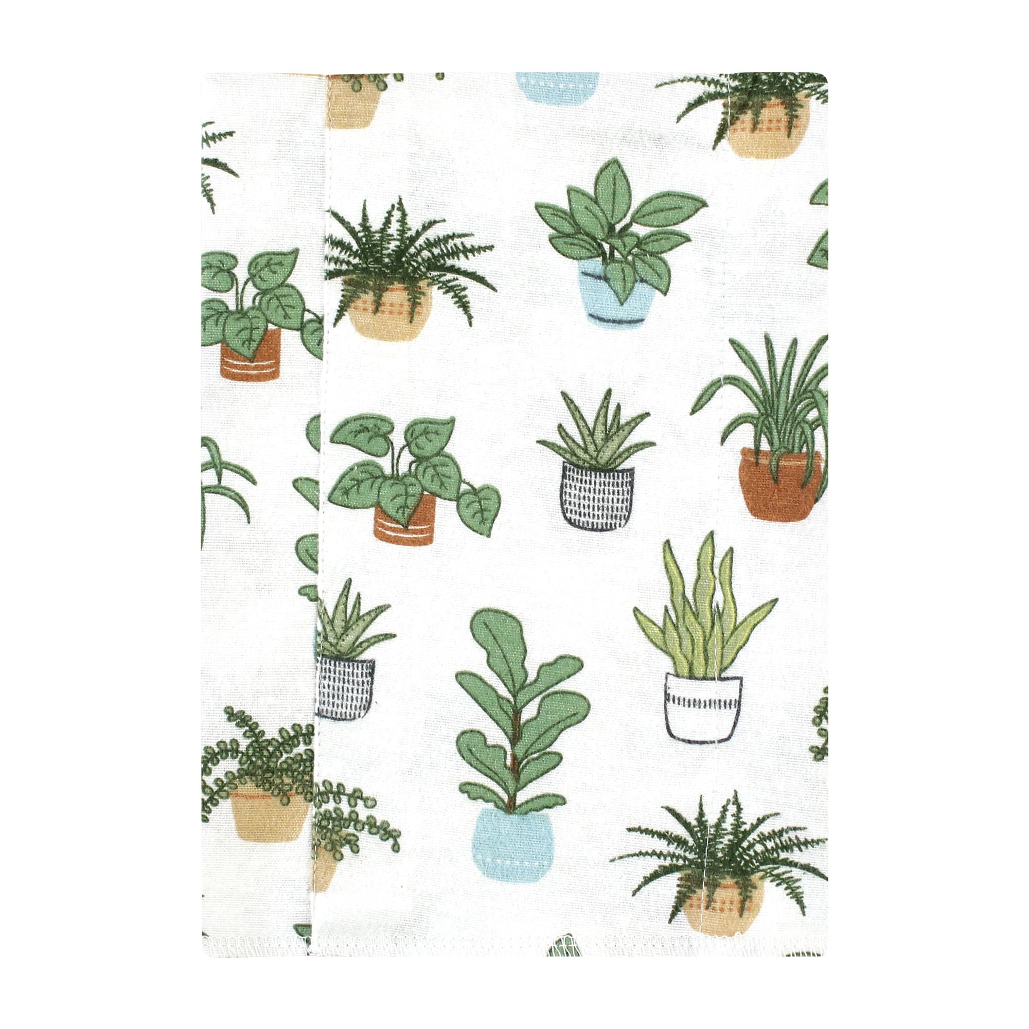 Hudson Baby Unisex Cotton Flannel Burp Cloths - Soft 4 Pack for Newborns & Infants - Plant Print Design - Perfect for Feeding, Spit-Up & Diaper Changing Essentials