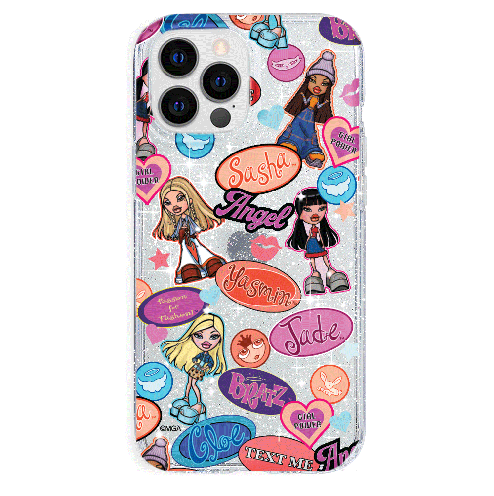 Bratz Pack Glitter iPhone Case - Trendy Sparkle Phone Cover for Bratz Fans - Perfect for Parties, School & Everyday Use
