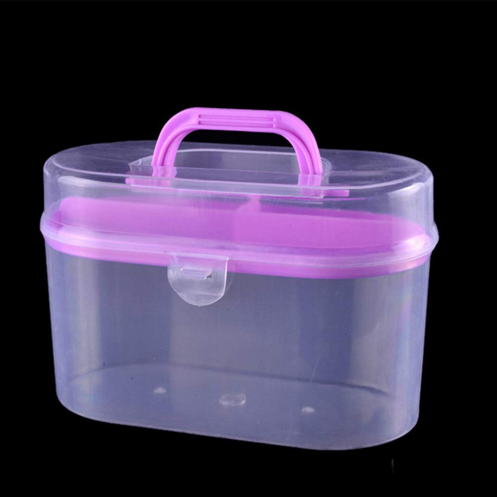 SUPVOX Double Layer Plastic Sewing Storage Organizer Box with Handle - Empty Knitting Container for Needles, Thread & Sewing Supplies (Random Color, 1Pc) - Perfect for Home Crafting, Travel & Sewing Projects