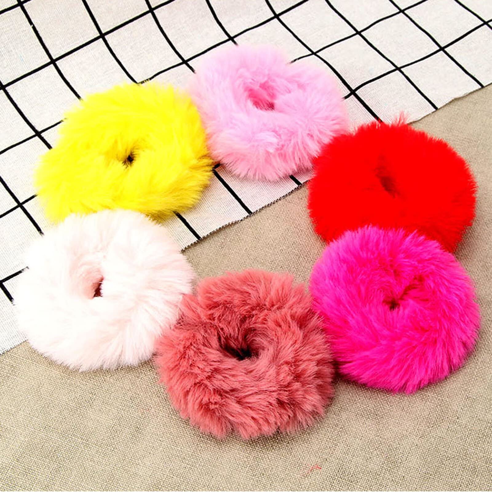 DYOMNIZY 6-Pack Hair Ties for Women - Soft Elastic Hair Bands, No-Slip Hair Rings for Ponytails, Buns & Braids - Cute Hair Accessories for Daily Use, Workout, Office & School