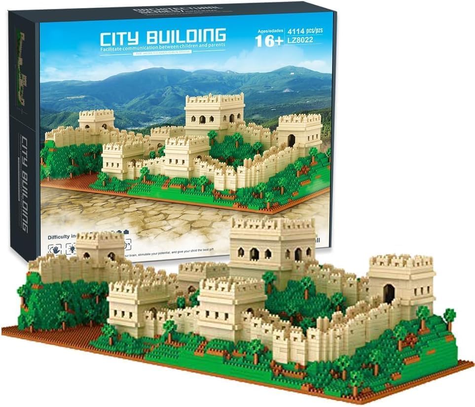 Great Wall of China Architecture Model Kit - 4114PCS Ancient Chinese Street Scene, Mini Nano Building Blocks, Construction Set & Collectible Display for Adults & Kids (Not Lego Compatible) - Perfect for Home Decor, Gifts & Educational STEM Learning