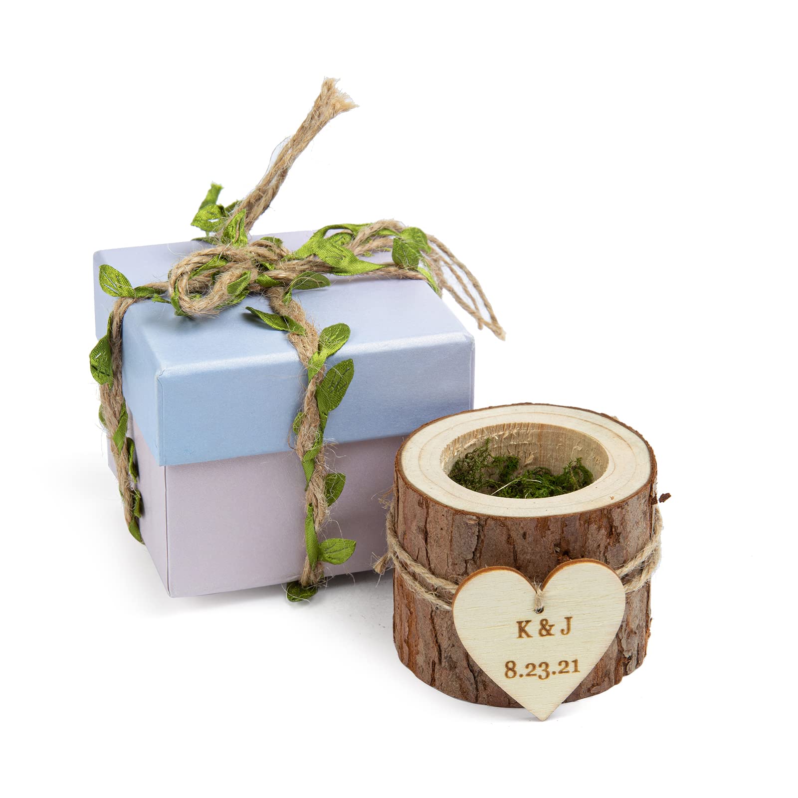 Personalized Wooden Wedding Ring Box - Engraved Name/Text for Couples - Handmade Engagement Ring Holder - Perfect for Proposals, Anniversaries & Special Occasions