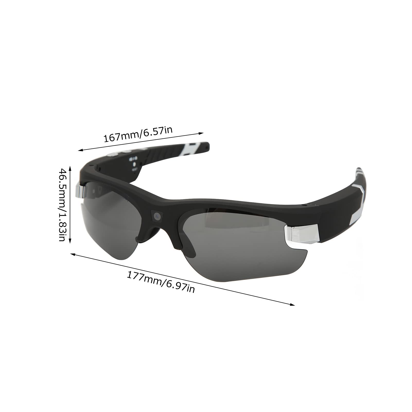 HD 1080P Video Recording Sunglasses with 4 Interchangeable Lenses - Sports Camera Glasses for Cycling, Driving, Hunting & Outdoor Adventures | Hands-Free Action Camera for Vlogging, Travel & Extreme Sports