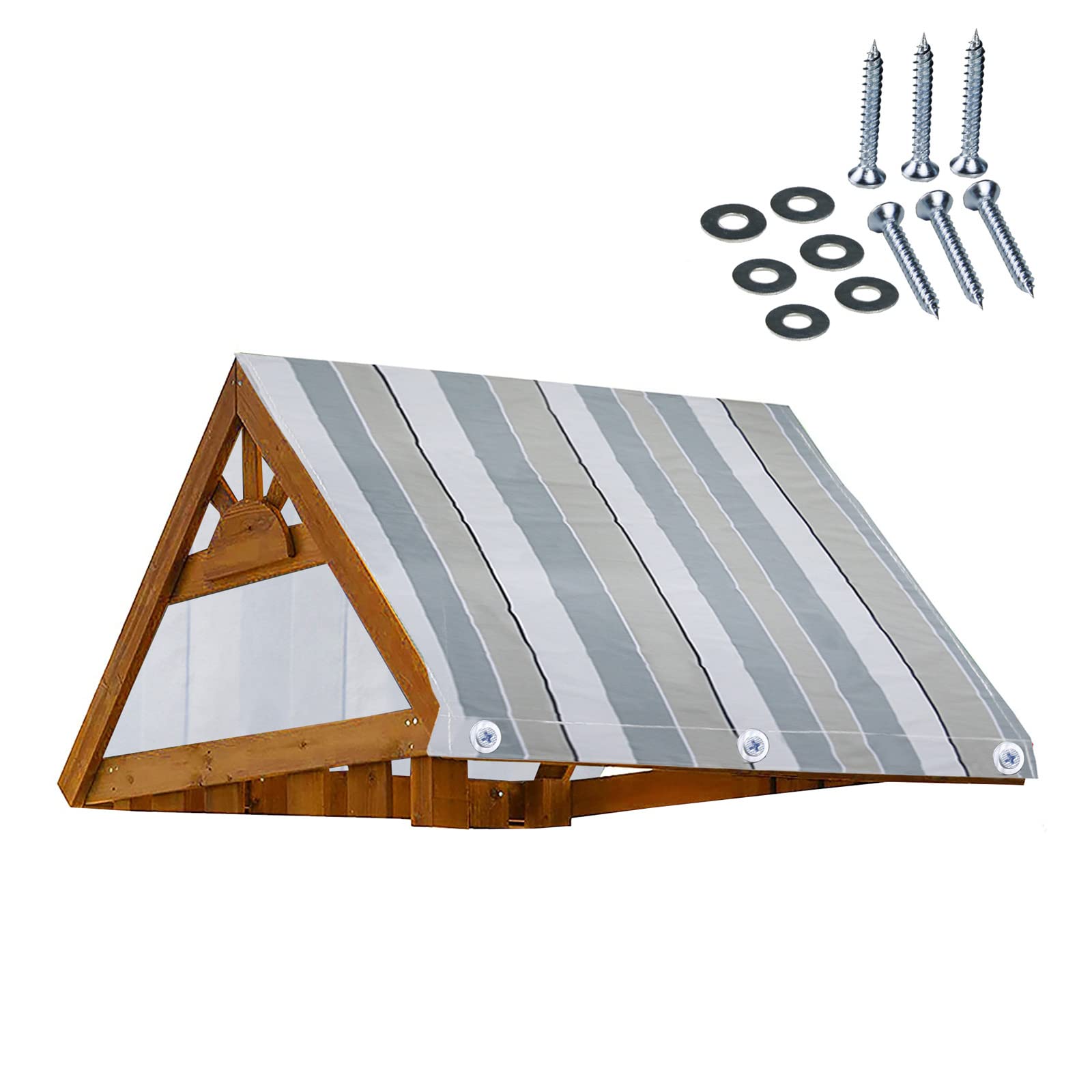 NCONCO Waterproof Playground Swing Set Canopy Replacement - UV Resistant Shade Tent Tarp with Screws (Perfect for Backyard Playsets, Daycare Centers & Park Equipment Protection)