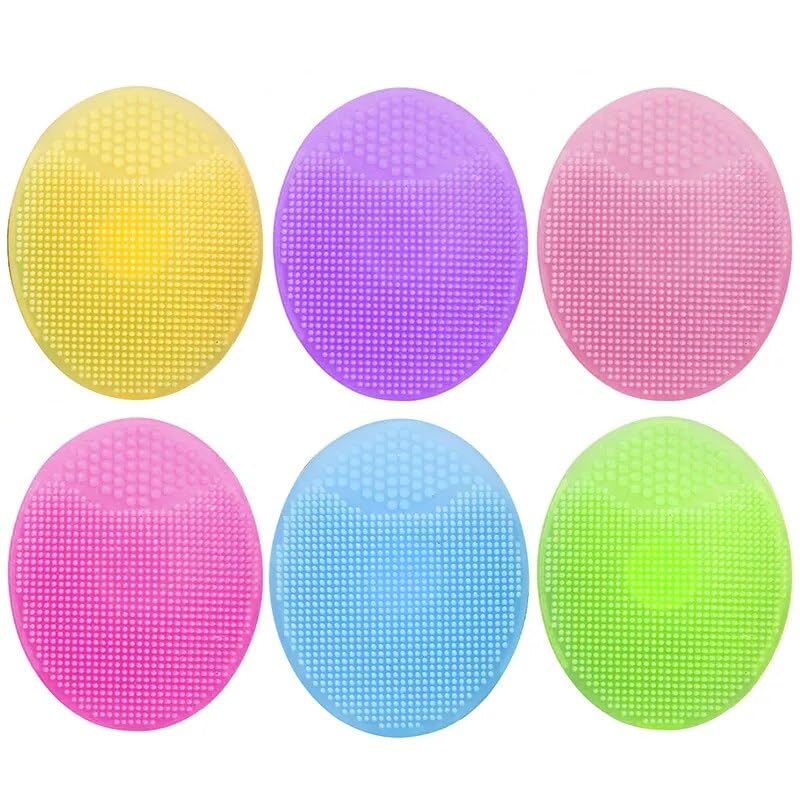 Soft Silicone Facial Cleansing Brush with Suction Cup - Exfoliating & Massaging Scrubber for Women, Gentle Bristles for Smooth Skin, Baby Shampoo & Shower Use, Multicolor 2-Pack - Perfect for Daily Skincare Routine & Travel