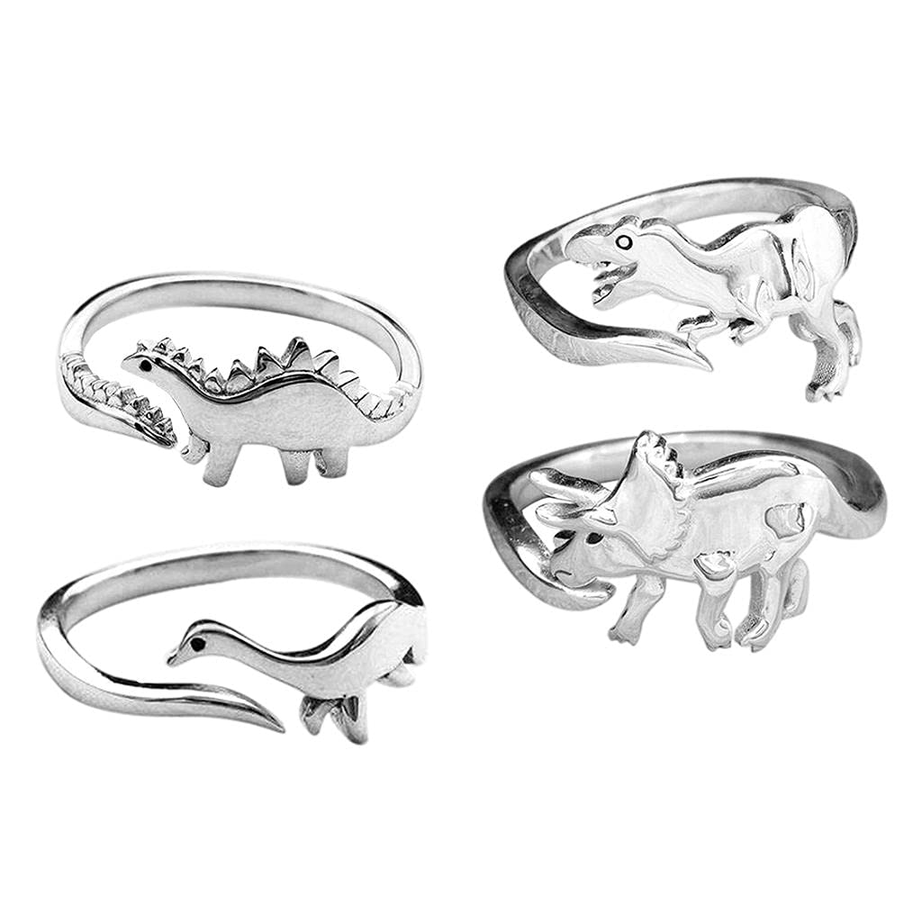 B Baosity Dinosaur Rings - Adjustable Cute Dinosaur Opening Jewelry for Women & Men, Perfect for Cosplay, Gifts, and Everyday Fashion Accessories