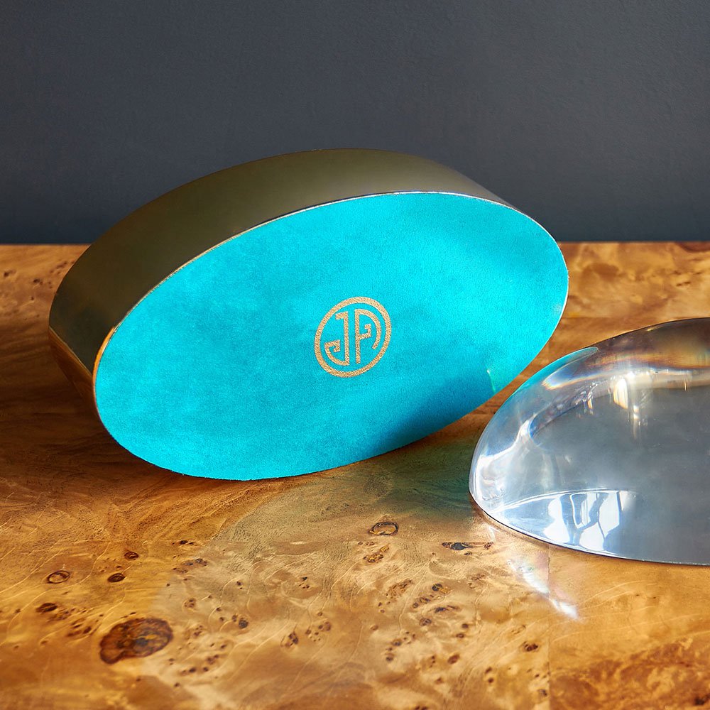 Jonathan Adler Medium Globo Box in Gold - Stylish Decorative Storage for Home & Office Organization