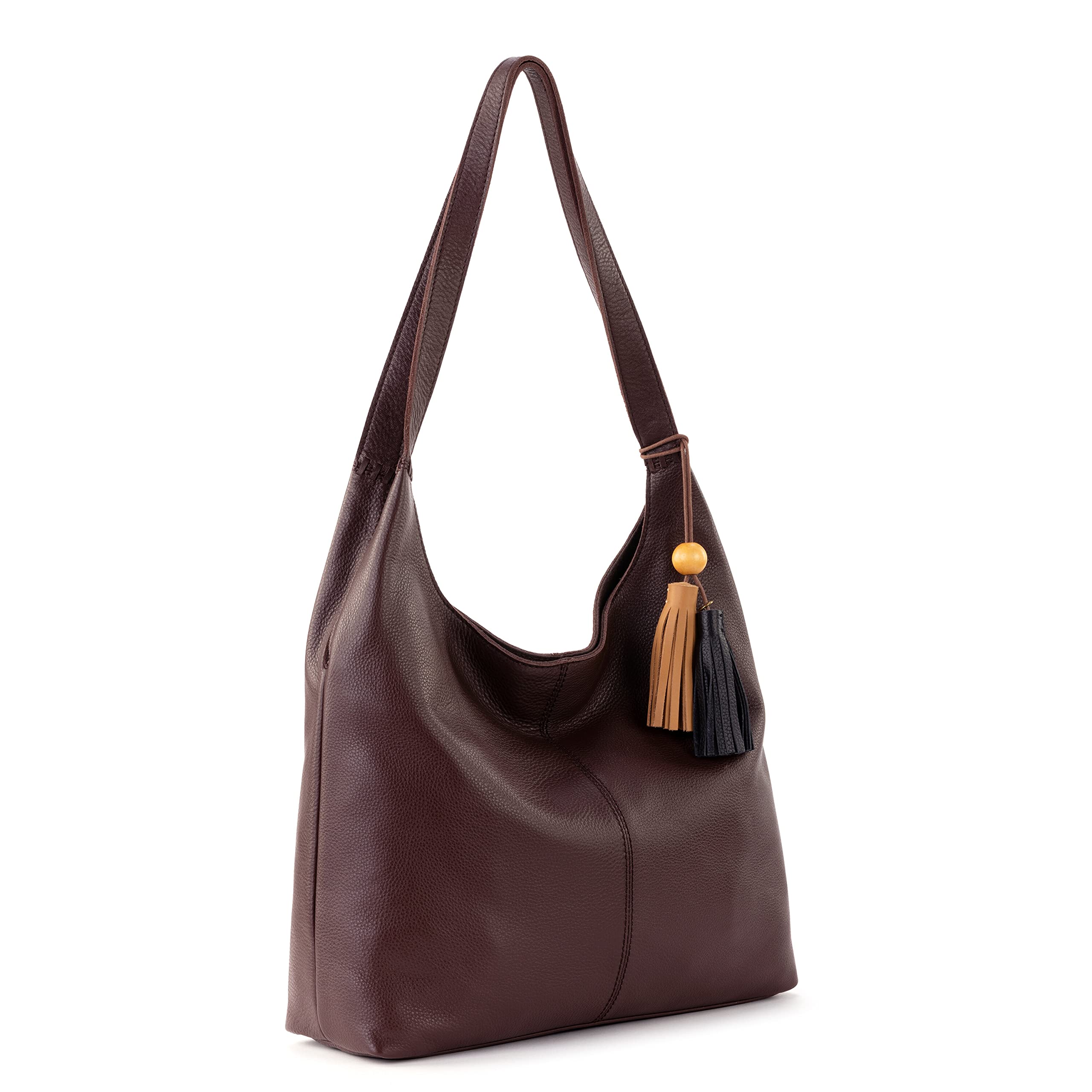 The Sak Huntley Hobo Leather Bag - Double Strap Crossbody Purse in Rich Mahogany Brown | Perfect for Work, Travel & Everyday Use