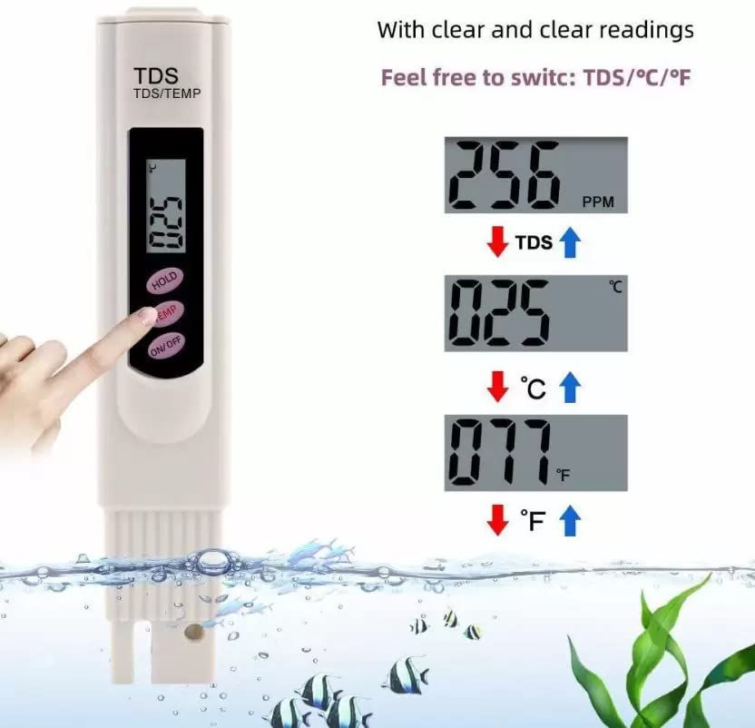 **Digital TDS Meter for Water Testing - Accurate TDS Tester for Home, Drinking Water, Swimming Pools & Aquariums | Portable Water Quality Monitor for Hydroponics, RO Systems & Aquariums**
