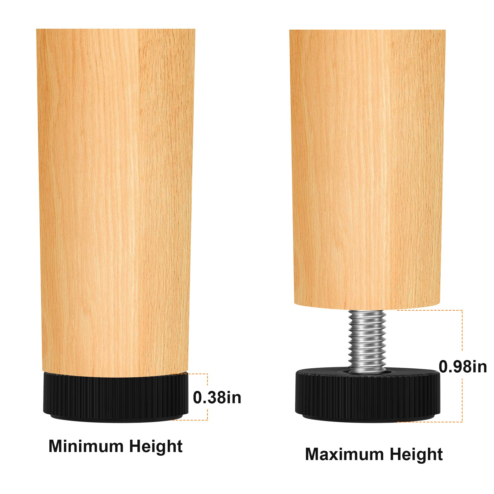 24PCS M8 Thread Adjustable Leveling Feet - Heavy Duty Screw-in Furniture Levelers for Tables, Chairs & Cabinets - Perfect for Uneven Floors & Wobbly Furniture (Home, Office, Workshop Use)