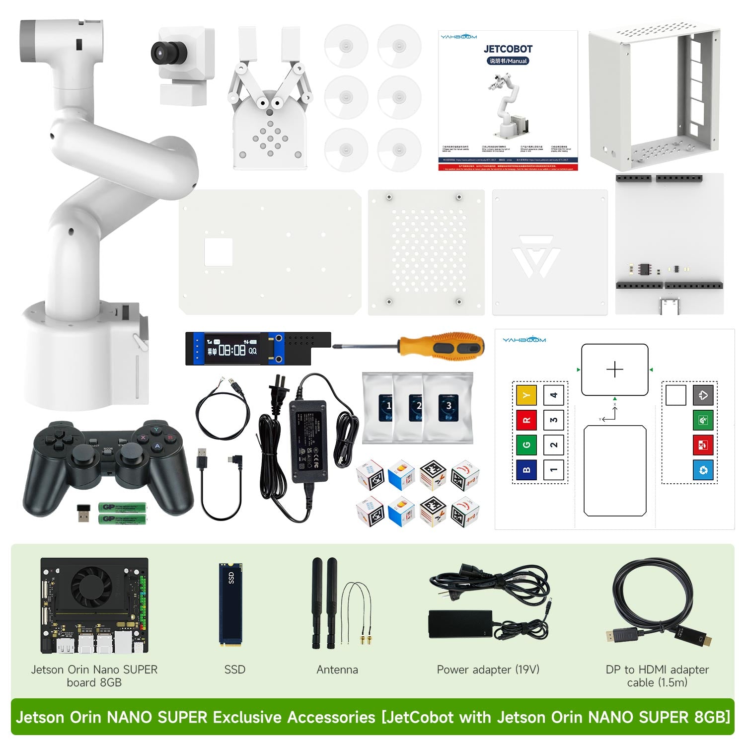 JetCobot 7-Axis Vision Collaborative Robot Arm - Compatible with NVIDIA Jetson NANO 4GB/Orin NANO SUPER/Orin NX SUPER | Industrial Automation, Smart Manufacturing & DIY Robotics Projects