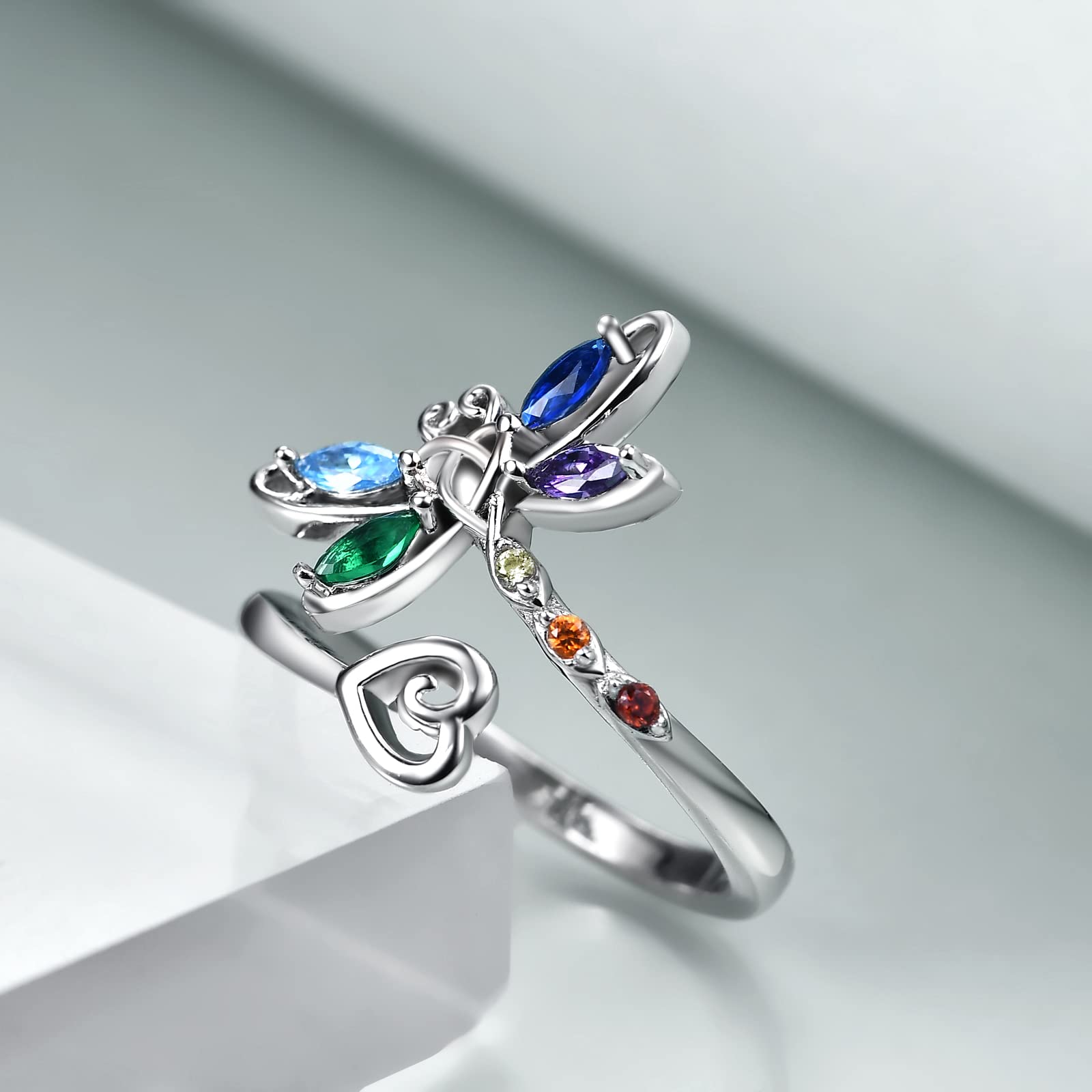 925 Sterling Silver Anxiety Rings for Women & Men - Frog, Wolf, Dragonfly, Hummingbird, Fox, Elephant, Panda, Red Panda & Angel Wings Designs | Open Adjustable Ring for Stress Relief & Fashion Jewelry | Perfect for Gifts, Meditation & Everyday Wear