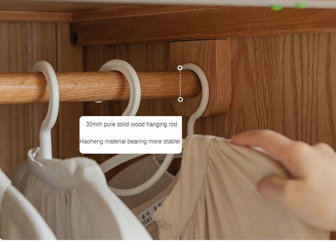 Solid Oak Wood Sliding Door Wardrobe Closet - Modern & Spacious Storage for Bedroom, Living Room, or Walk-In Closet