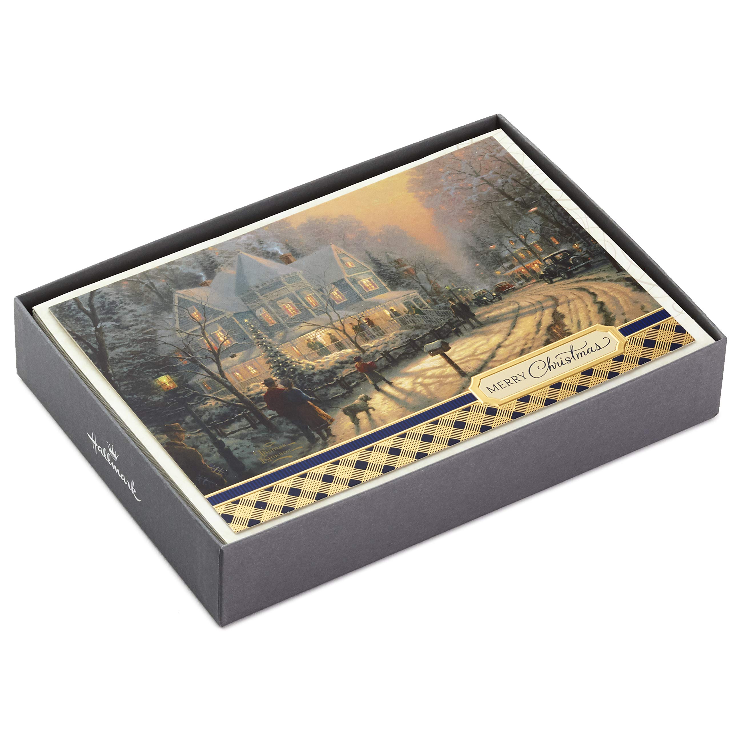 Hallmark Thomas Kinkade Christmas Card Set - 3 Designs, 24 Religious Holiday Cards with Envelopes & Image Arts Boxed Christmas Cards - 4 Designs, 24 Festive Greeting Cards | Perfect for Holiday Gifts, Church Events & Family Christmas Wishes