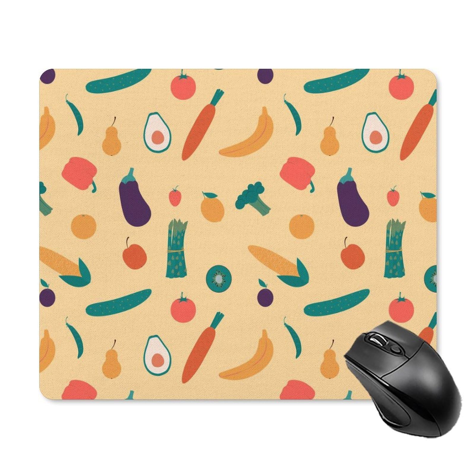Vibrant Vegetables & Fruits Pattern Non-Slip Mouse Pad - Waterproof Gaming Mouse Mat for PC & Laptop - Durable Office & Home Desk Accessory (18x22cm) - Perfect for Work, Gaming & Decor