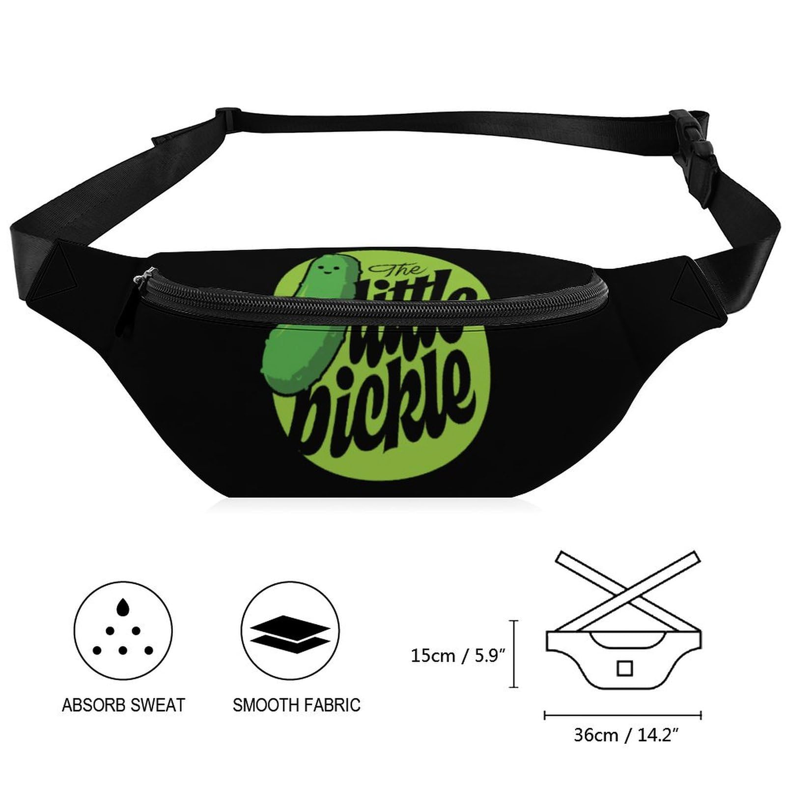 Adjustable Waist Bag for Women & Men - The Little Pickle Crossbody Pouch with Strap | Perfect for Travel, Running, Hiking & Everyday Use