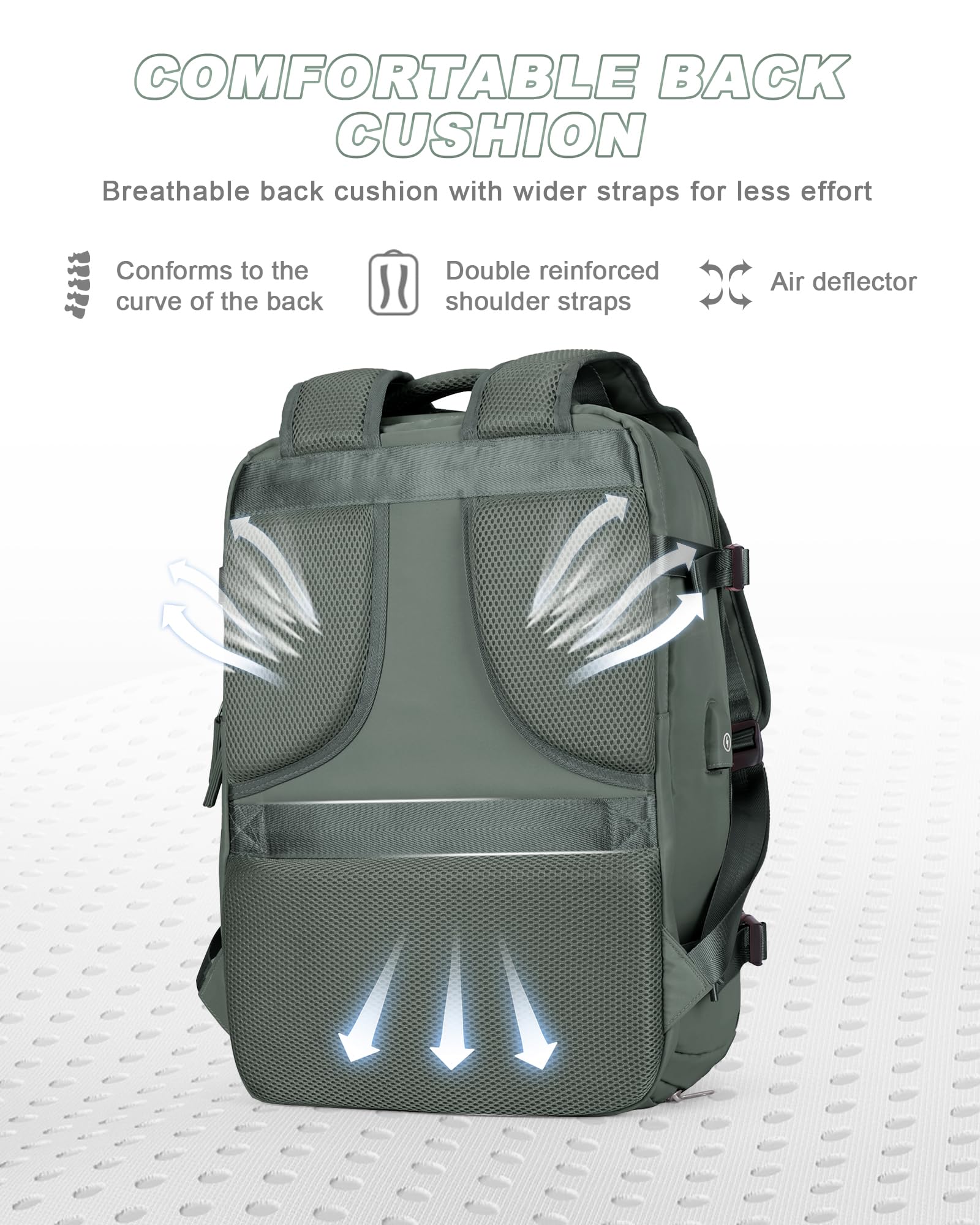 Airline Approved Travel Backpack for Women & Men - Waterproof Carry On Backpack with Laptop Compartment & Shoe Storage - Perfect for Airplane Travel, Gym, College & Business Trips