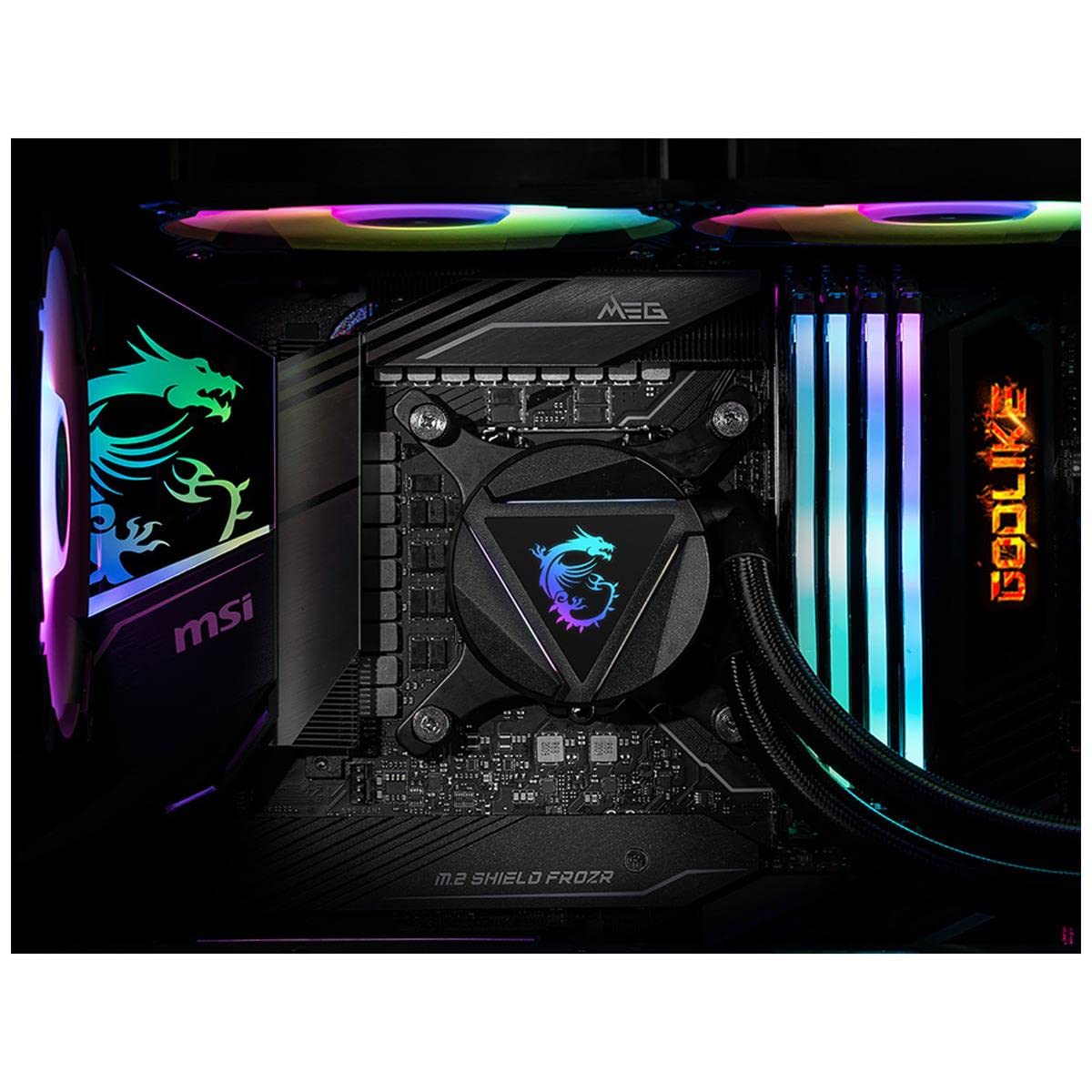 MSI MAG CoreLiquid 360R V2 AIO Liquid CPU Cooler with ARGB Lighting - 360mm Radiator & Triple 120mm PWM Fans - Compatible with LGA 1700 Socket - Rotating Cap Design for Custom Builds - Perfect for Gaming PC and High Performance Workstations