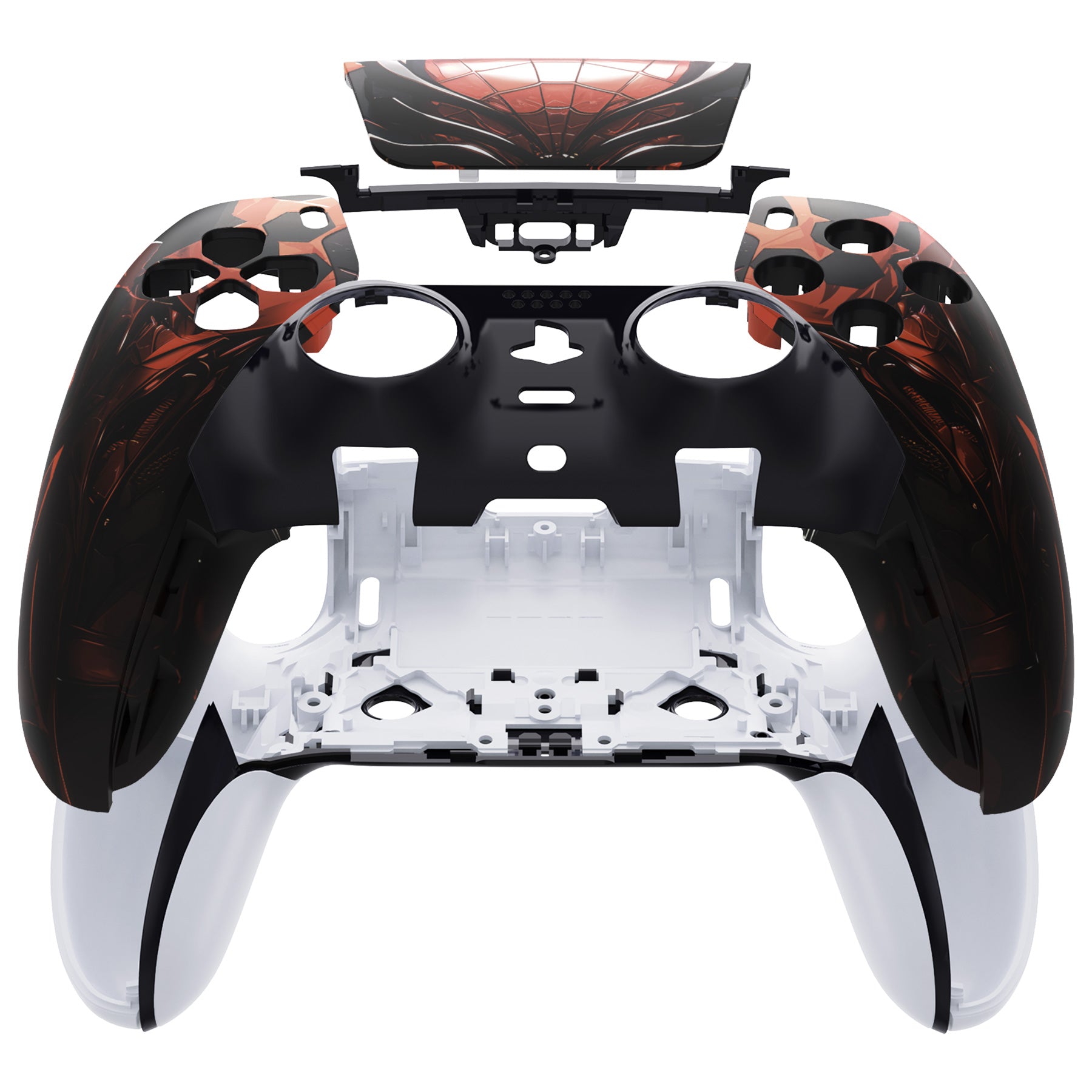 eXtremeRate Spider Armor Left & Right Front Housing Shell with Touchpad for PS5 Edge Controller - DIY Replacement Faceplate & Custom Touch Pad Cover (Model: MLREGT009) | Perfect for Gaming, Customization & Controller Protection