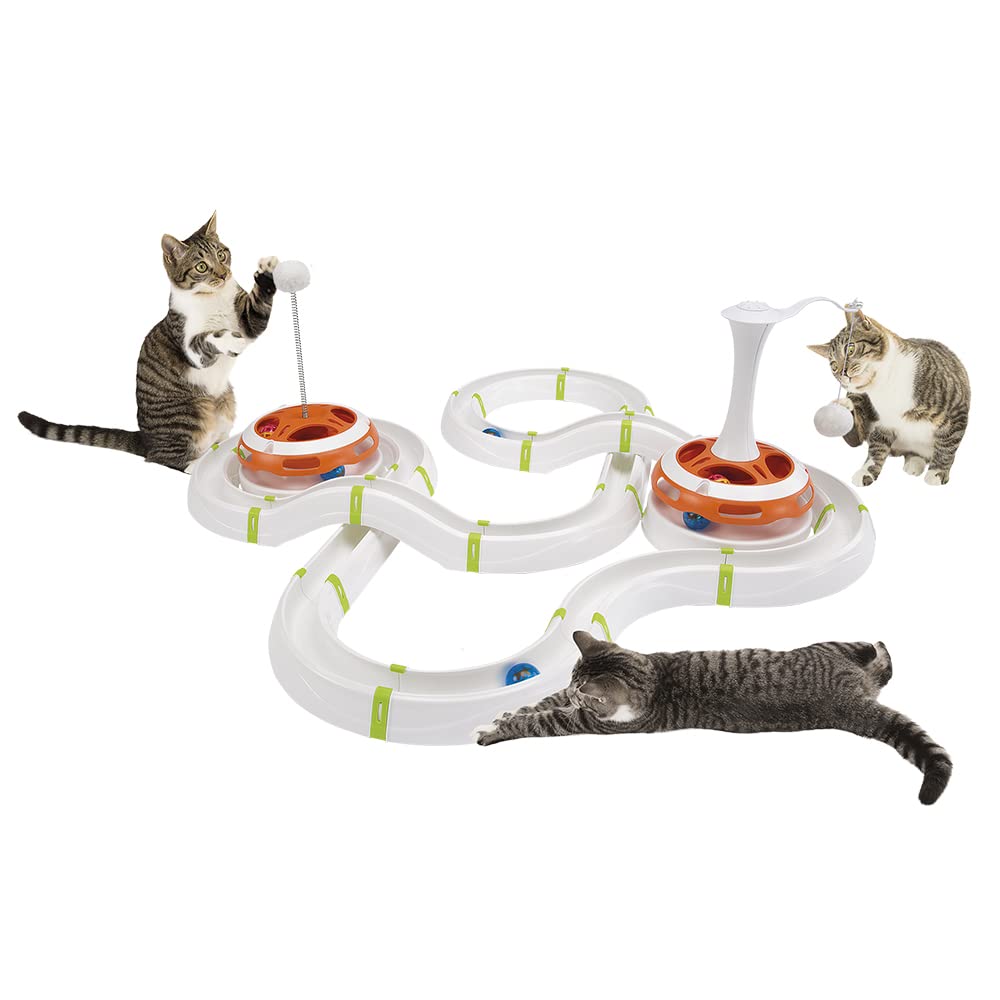 Ferplast Interactive Cat Toy Magic Circle with Colored Ball - Modular Teaser Circuit for Cats (40 x 5 cm) - Fun Exercise & Mental Stimulation for Indoor Kittens