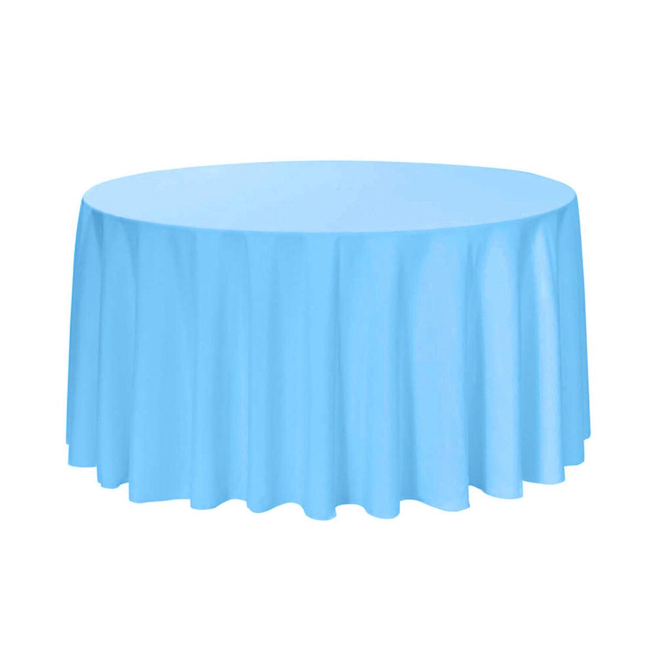HAORUI 118-Inch Round Tablecloth - Polyester Circle Table Cover for Kitchen, Buffet, Wedding & Banquet Events (Blue) - Perfect for Dining, Party Decor & Special Occasions