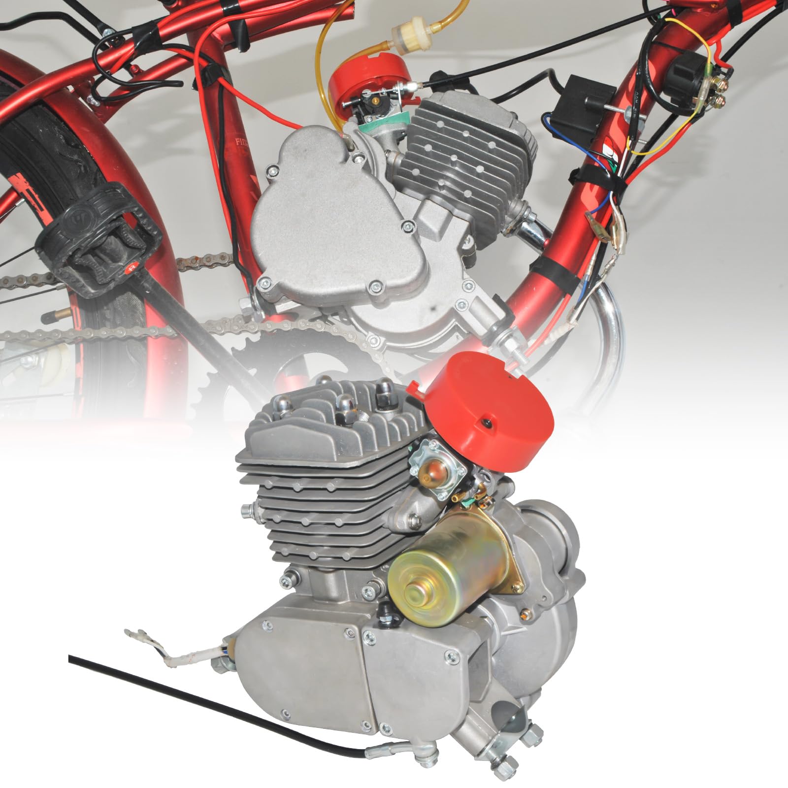 80cc 2-Stroke Electric Start Bicycle Engine Kit - Gas Motor Conversion for 26