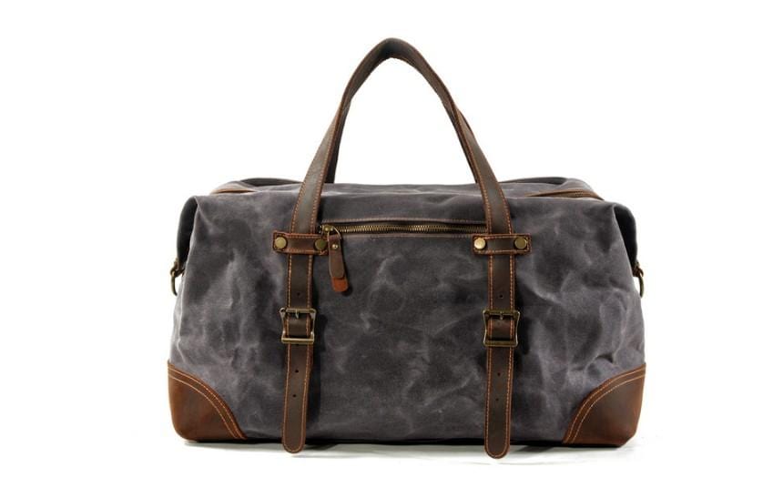Women's & Men's Canvas Leather Weekender Bag - Durable Travel Duffel Luggage for Gym, Work, Weekend Getaways & Business Trips