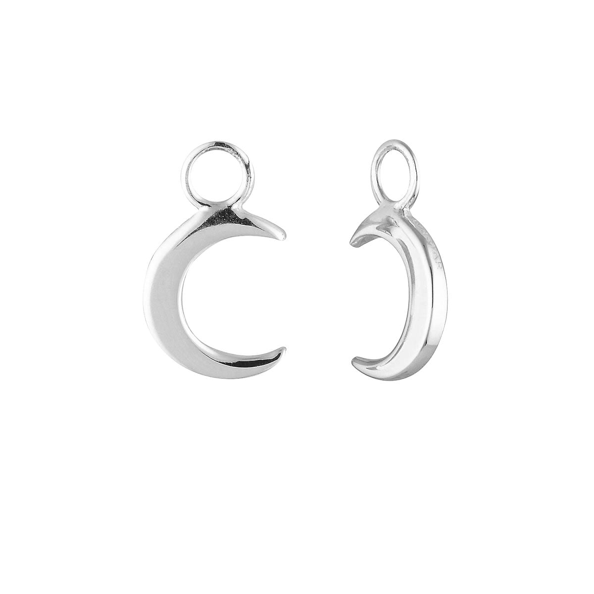 Moon Crescent Ear Charms - Dainty Silver Moon Earrings for Women, Hypoallergenic Pierced Jewelry - Perfect for Everyday Wear, Date Nights & Boho Fashion