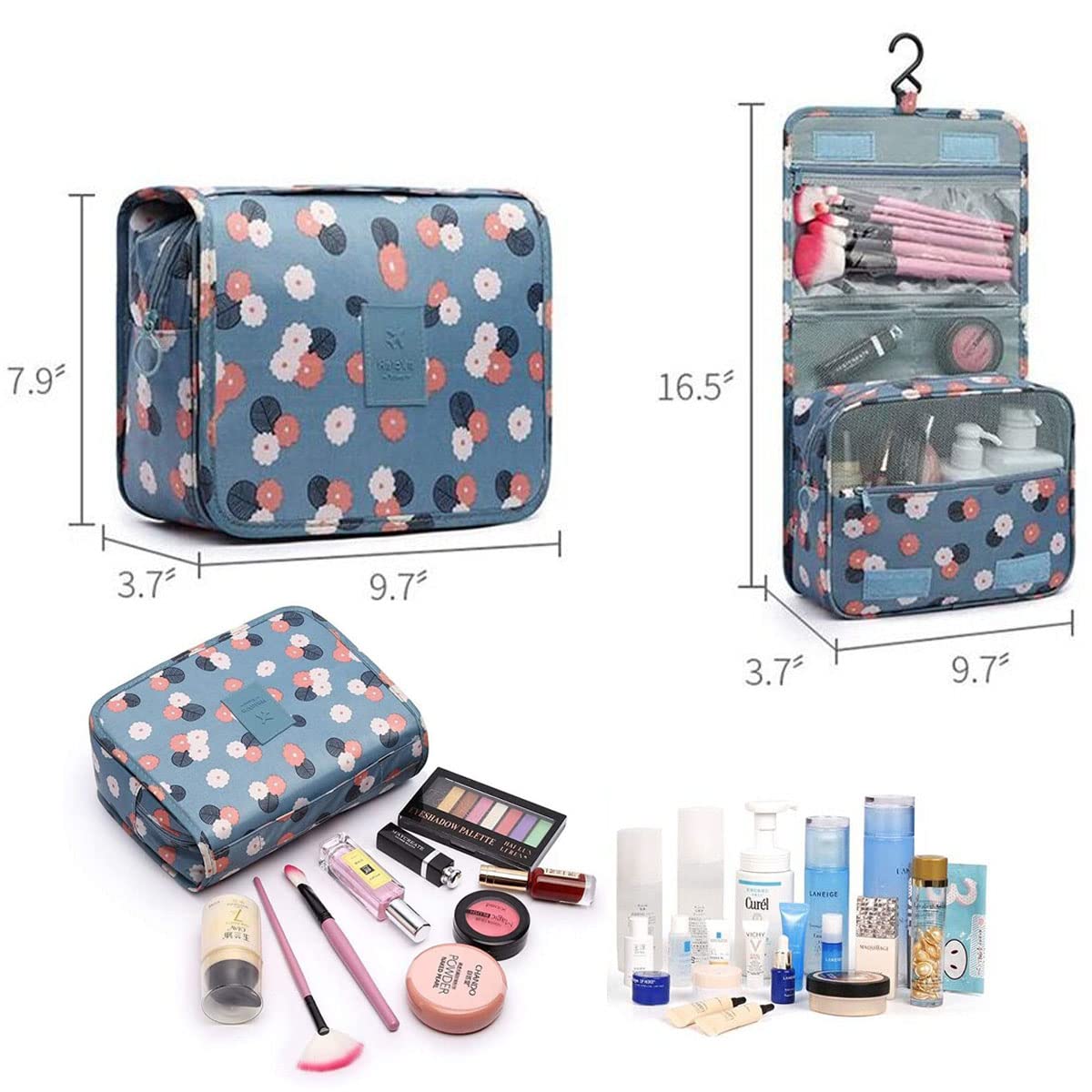 YYGOJOY Travel Toiletry Bag - Waterproof Hanging Cosmetic Organizer for Men & Women, Portable Makeup Bag with Leopard Print - Perfect for Camping, Gym, Business Trips & Vacation