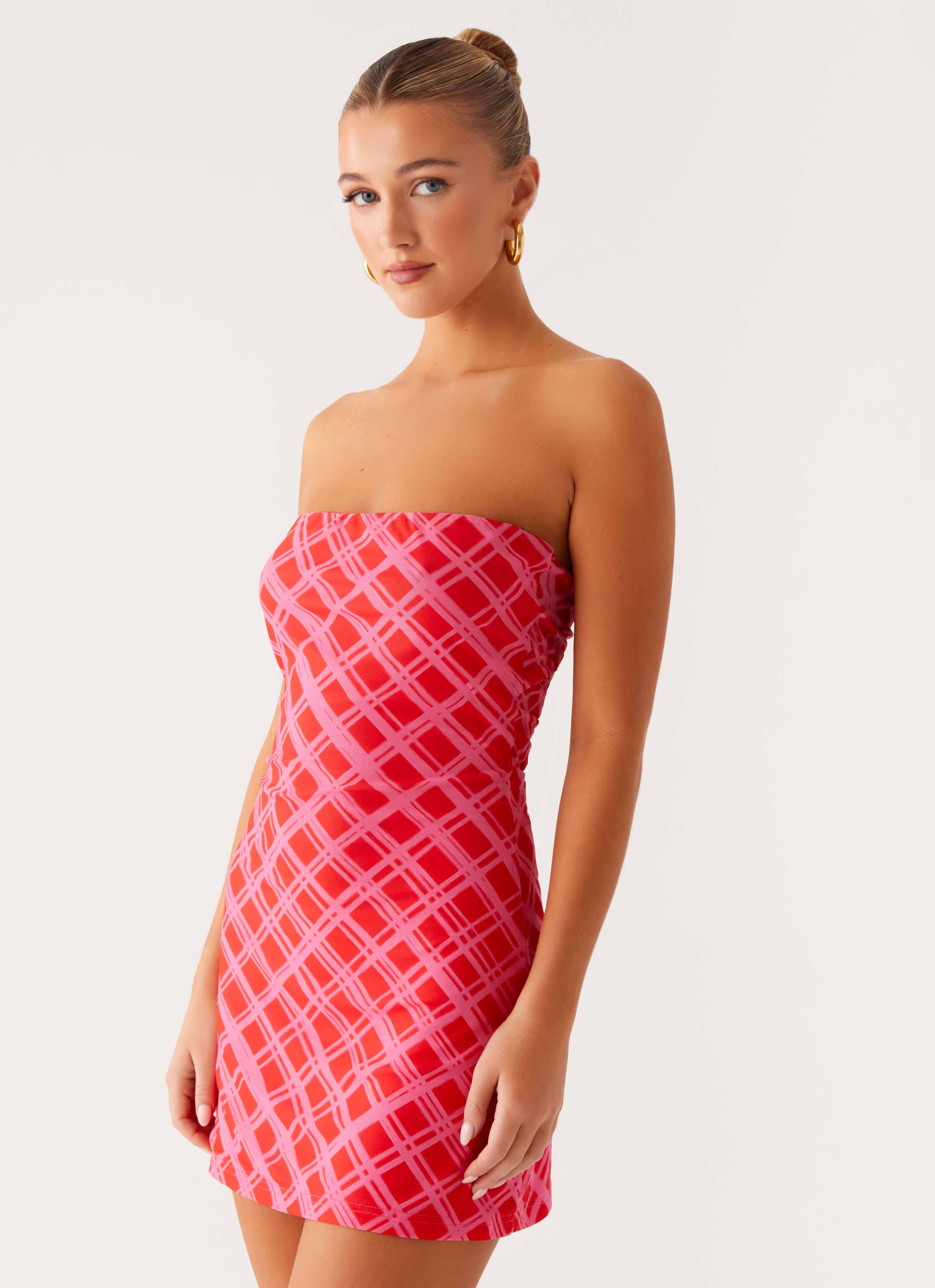 Stylish Hamilton Mini Dress in Pink Check - Perfect for Casual Outings, Parties & Summer Wear