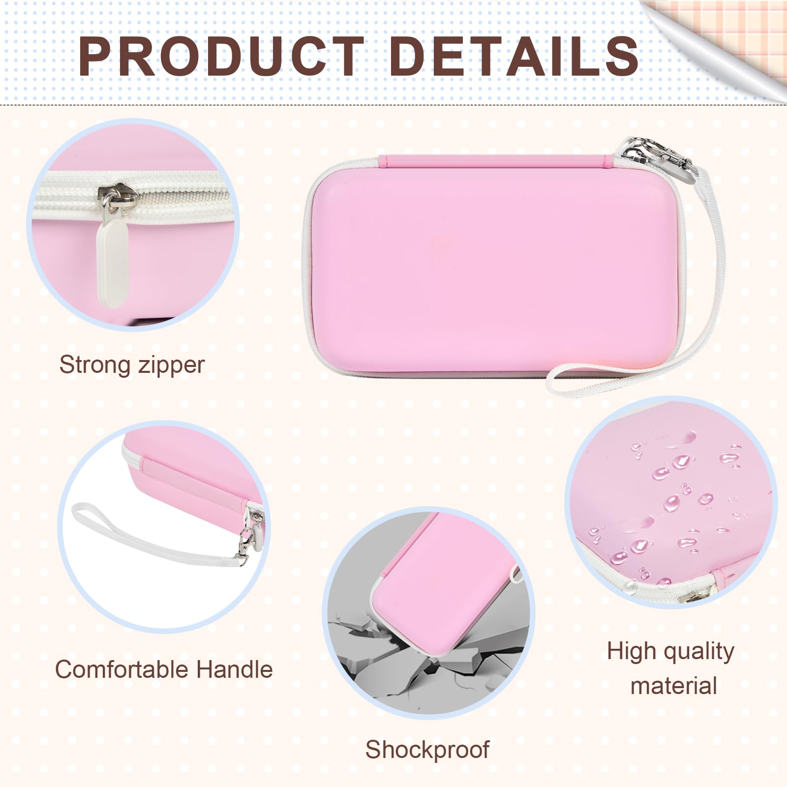 Pink Instant Print Camera Case Compatible with DylanTo, Anchioo, Esoxoffore, Ytetcn, Weefun, Gktz & Amzelas - Kids Camera Storage Holder & Accessories Organizer (Box Only) - Perfect for Travel, Parties & School Projects
