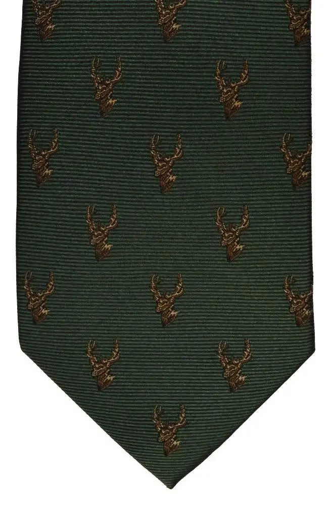 LA Smith Country & Hobby Stag Silk Ties for Men - Premium Handmade Neckties for Business, Weddings & Formal Occasions