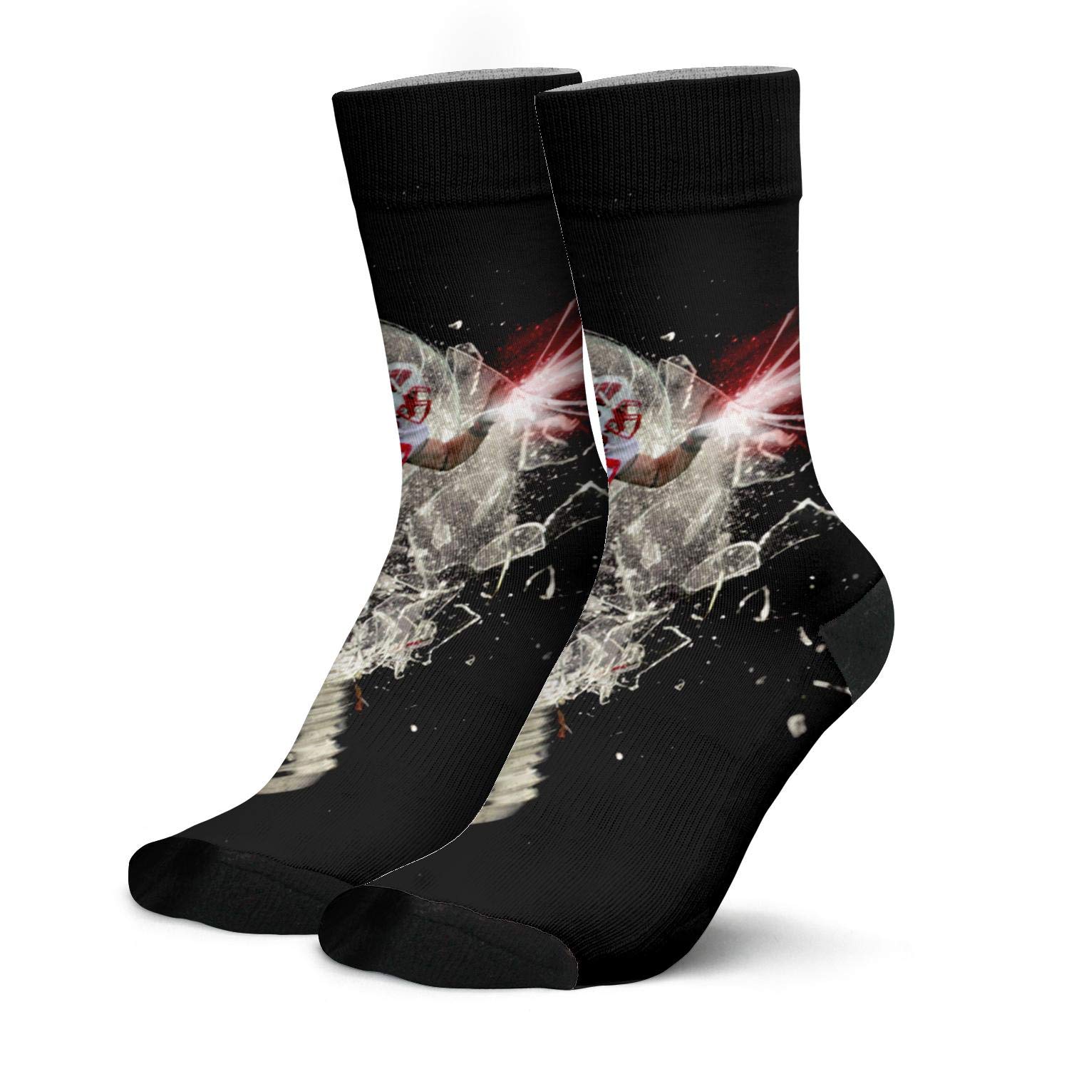 JJ Watt 99 Light Bulb Black Rook Design Men's Tube Socks - Soft Crew Boot Socks for Work, Hiking & Everyday Comfort