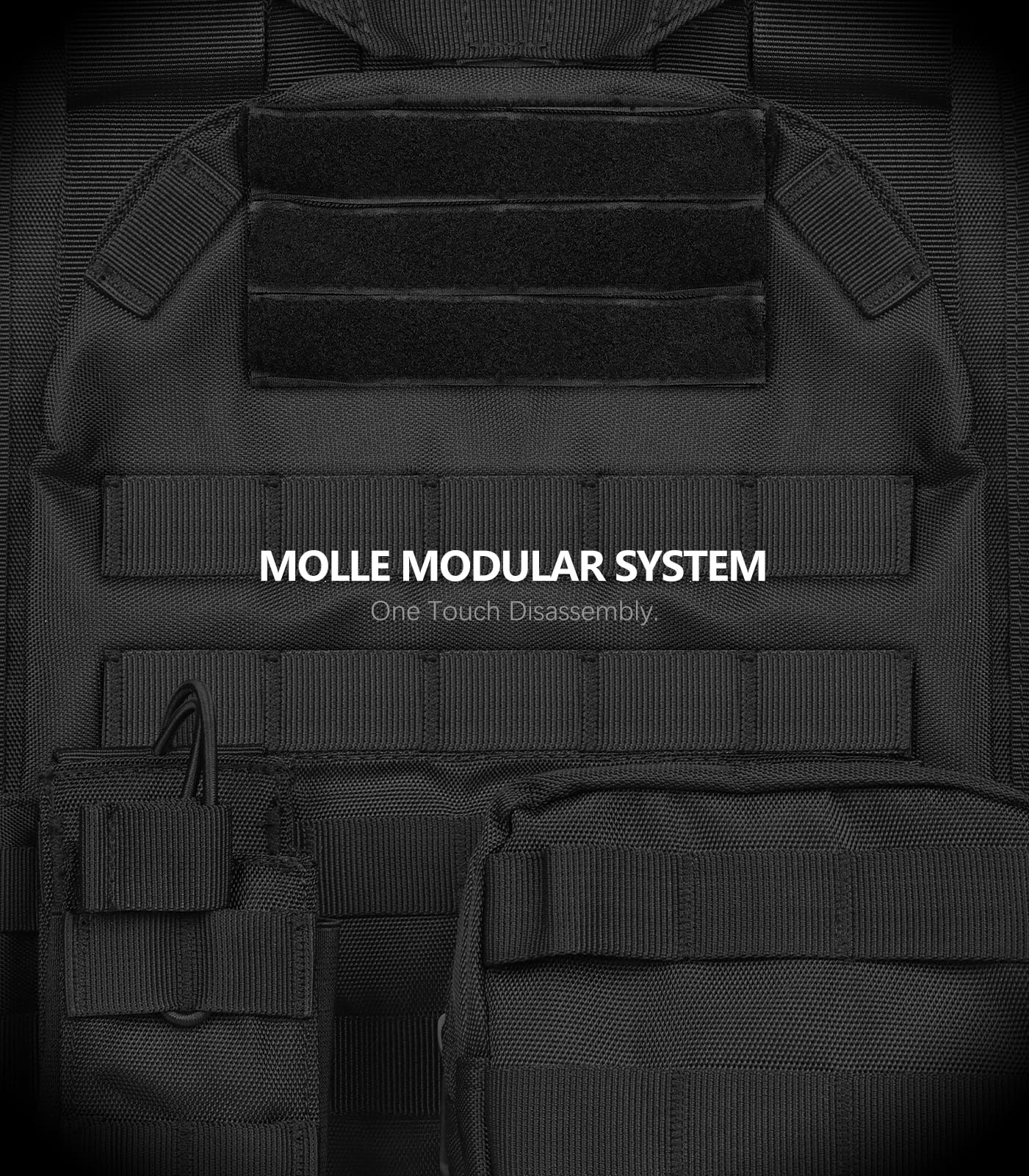 Feyachi Magnetic Tactical Vest Bulletproof - TM 20 Airsoft Vest with MOLLE System | Quick Release One-Button Disassembly | Perfect for Airsoft, Paintball & Tactical Training